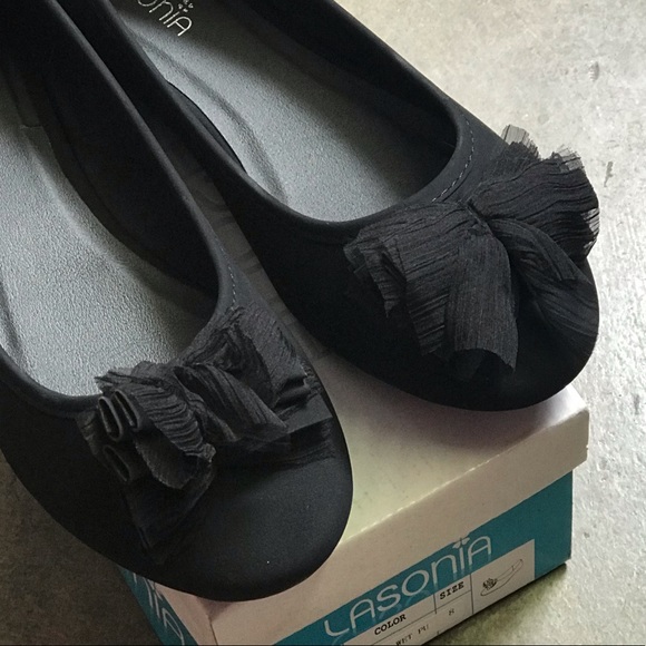 Stylish flats w bow black - Picture 3 of 4